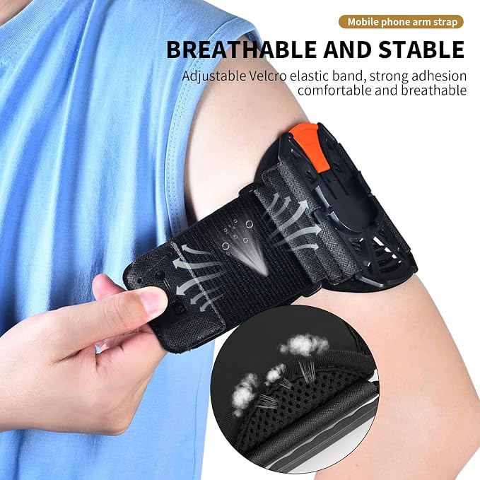 Wristband Phone Holder for Running, 360°Rotation & Detachable Sports Armband - Image 2
