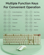 SEUNKWANG Wired Typewriter Keyboard and Mouse Combo, Retro Mechanical Keyboard - Image 8