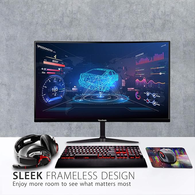 ViewSonic VX3218-PC-MHD 32 Inch Curved 1080p 1ms 180Hz Gaming Monitor - Image 4