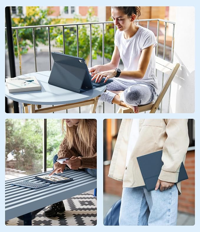 CHESONA Keyboard Case for iPad 11th/10th Generation, Detachable Wireless - Image 8