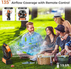 Camping Fan with Light - 20000mAh Rechargeable Battery Fan - Image 6