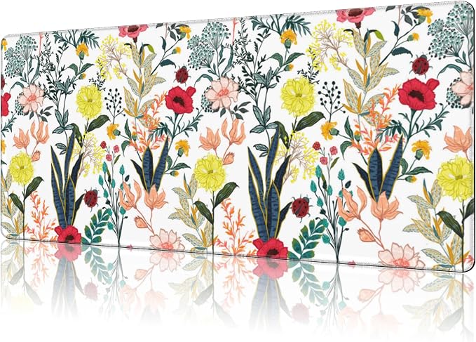 Mouse Pad Large Summer Flower Non-Slip Gaming Desk Mat by NIYLYNSYN