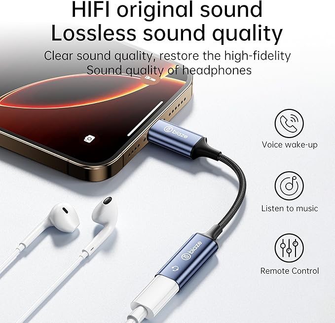 USB C to Lightning Audio Adapter, USB Type C Male to Lightning Female Headphone - Image 2