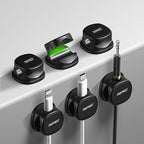 6 Pack Adhesive Cable Clips Black Spring Loaded Cord Holders by Unknown