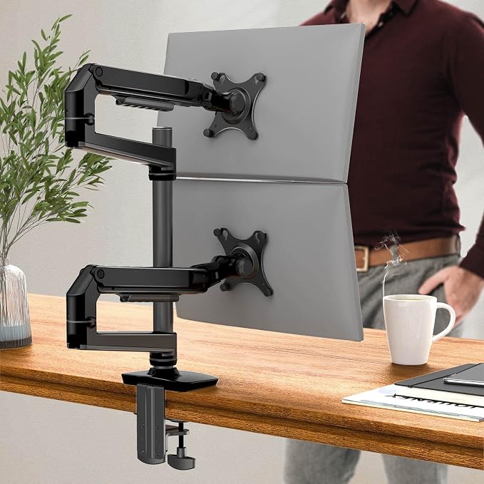 Dual Monitor Mount, Holds Screens up to 40 Inches and 25 lbs, Fully Adjustable - Image 7