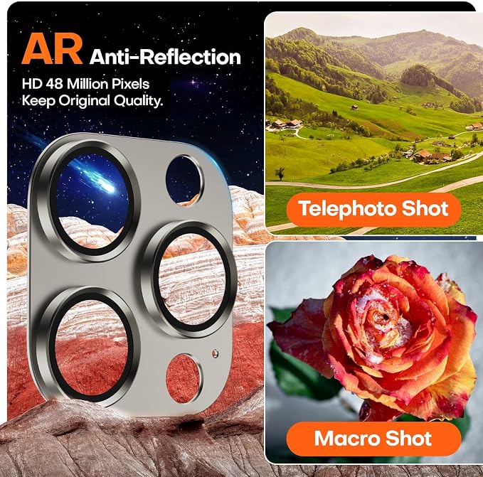 Camera Lens Protector for iPhone 16 Pro Max/16 Pro/15 Pro Max/15 Pro/14 Pro - Image 4