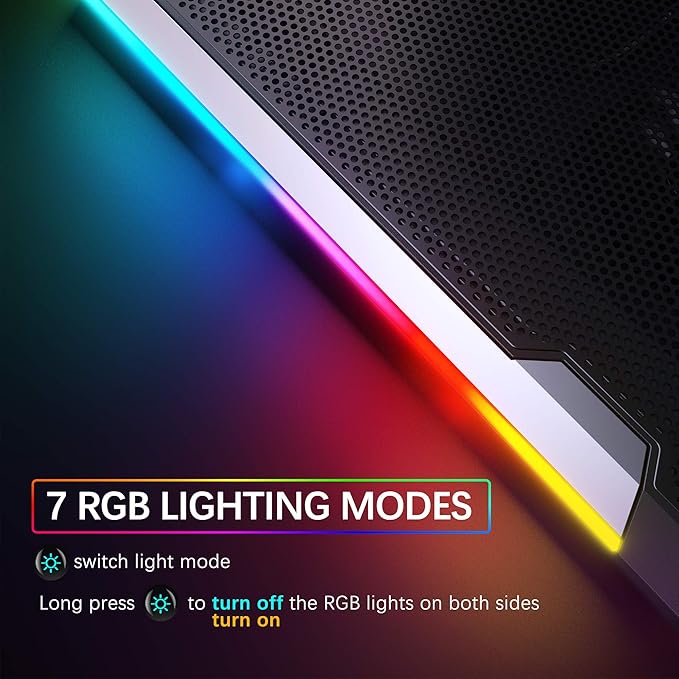 TopMate C11 Laptop Cooling Pad RGB Gaming Notebook Cooler, Laptop Fan Stand - Image 4