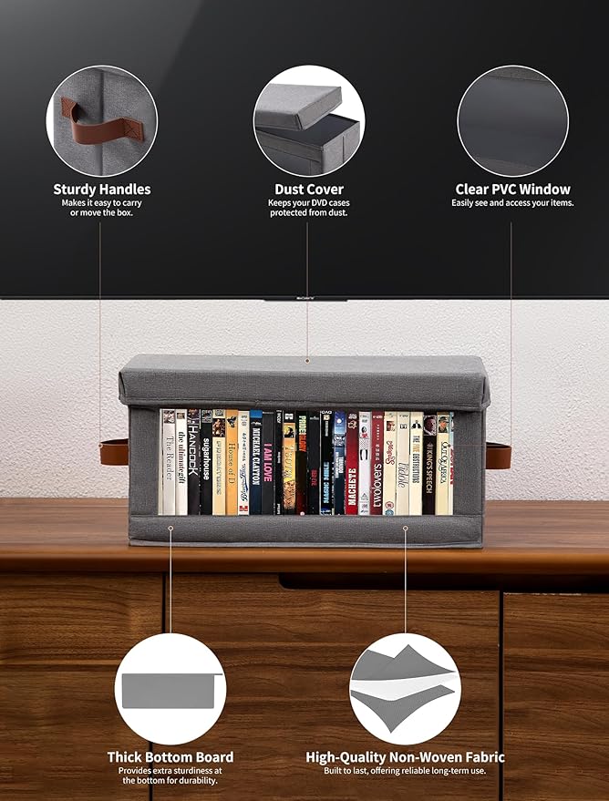 4 Pack DVD Storage Box with Visible Window, Dustproof CD/DVD Case Holder - Image 5