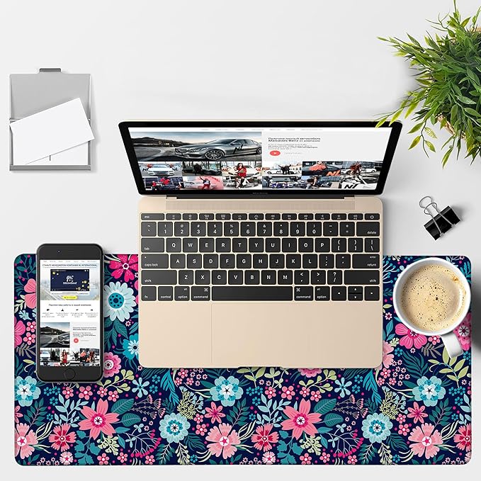 Colorful Flowers Gaming Mouse Pad 3mm Thick Stitched Edge Waterproof Non-Slip - Image 4