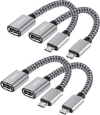 USB to Micro USB Adapter 4 Pack, Unidirectional Micro USB Male to USB Female by Togconn