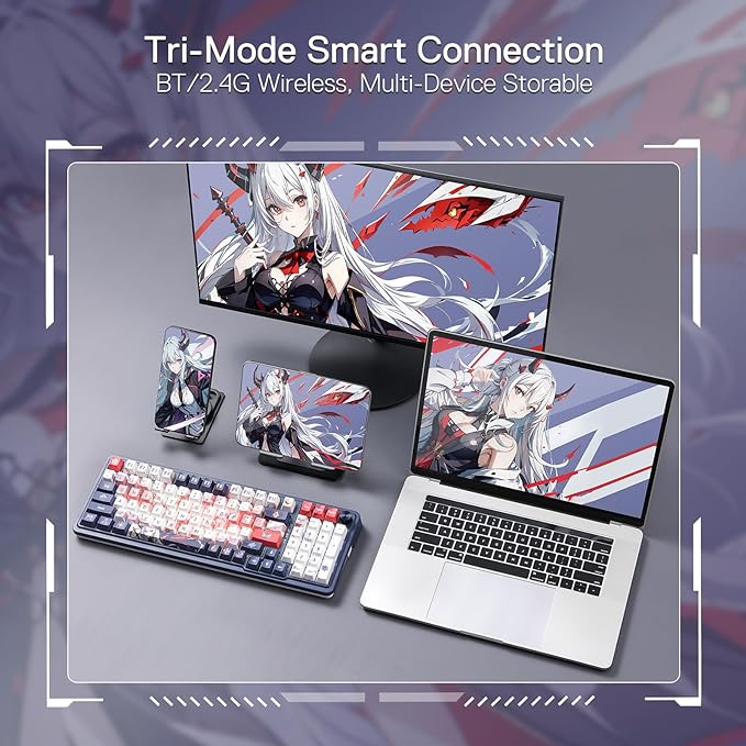 Redragon K686 PRO SE 98 Keys Wireless Gasket RGB Gaming Keyboard, 3-Mode Anime - Image 6
