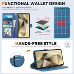TUCCH Case Wallet for Galaxy S25 Ultra, Removable Wrist Strap PU Leather - Image 5