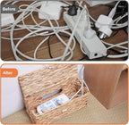 Cable Management Box, Handwoven Water Hyacinth Cable Organizer Box Set - Image 3