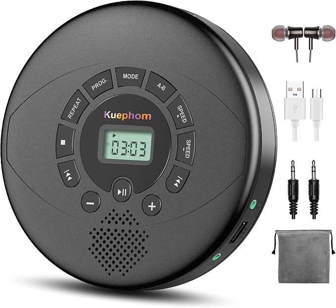 Kuephom Portable CD Player Rechargeable by KUEPHOM