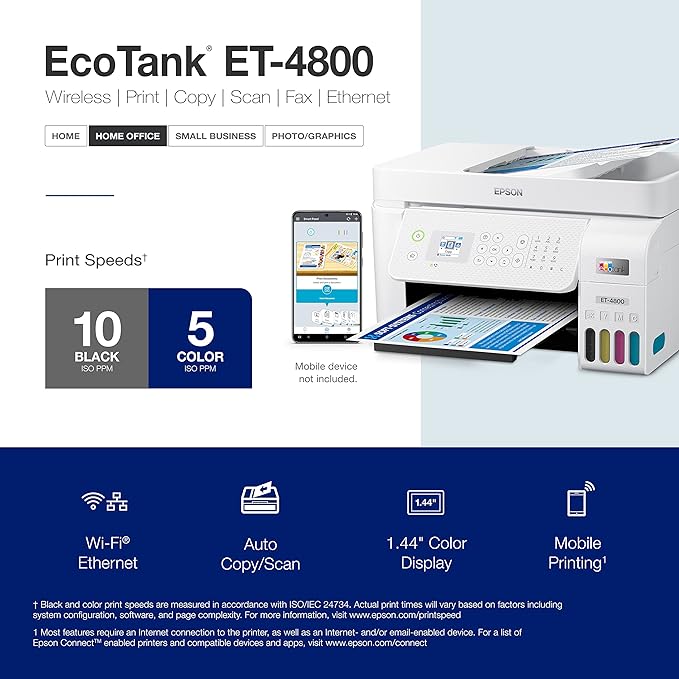 Epson EcoTank ET-4800 Wireless All-in-One Cartridge-Free Supertank Printer - Image 5