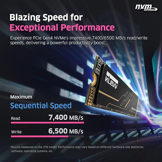 KLEVV CRAS C925G 500GB M.2 2280 NVMe PCIe Gen4x4 Internal Gaming SSD - Image 2