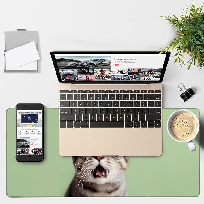 Large Mouse Pad A Surprised Cat Gaming Desk Pad Computer Keyboard Non-Slip - Image 4
