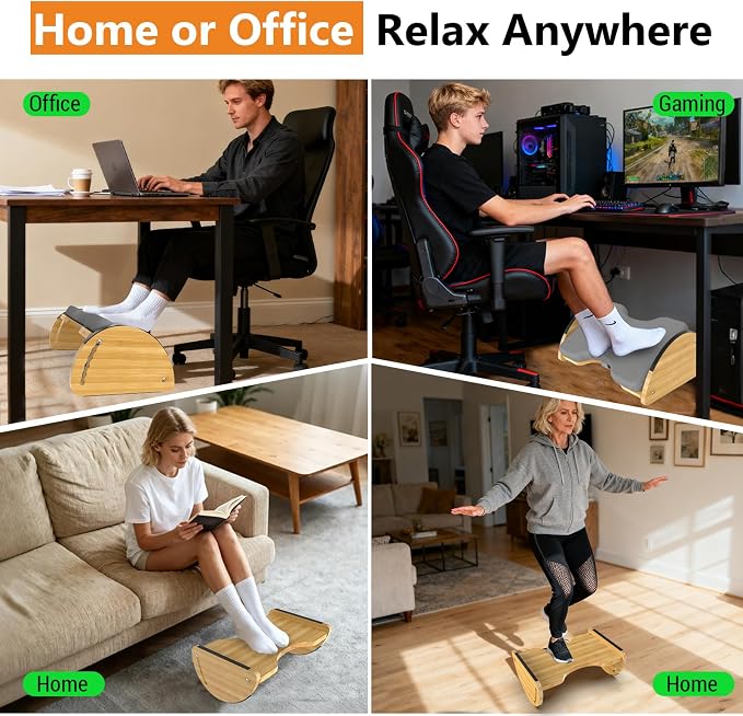 Bamboo Foot Rest for Under Desk at Work - Image 8