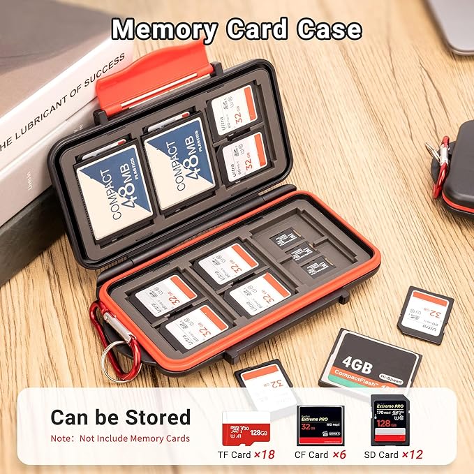 Kiorafoto 36 Slots : 18 TF + 12 SD + 6 CF Memory Card Holder Case Storage - Image 2