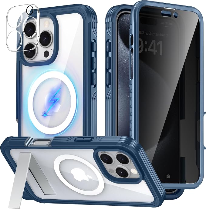 360° Protection Magnetic for iPhone 16 Case Built-in 9H Privacy Screen by Unknown