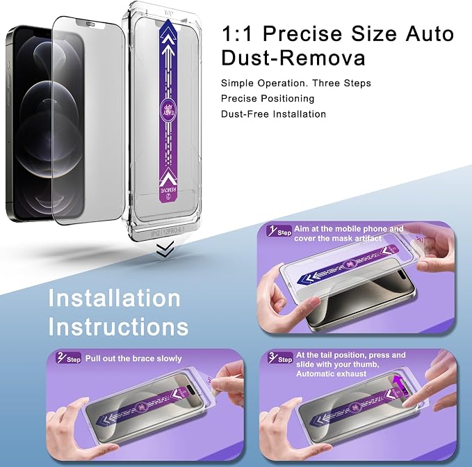 2 Pack Matte Screen Protector for iPhone 12 and iPhone 12 Pro 6.1-Inch Auto - Image 3