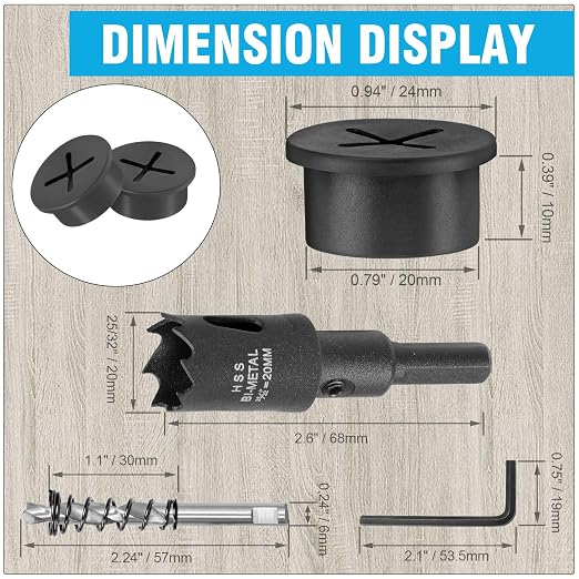 3/4" Black Desk Grommet, JTemgle Flexible Cable Grommet - Image 2