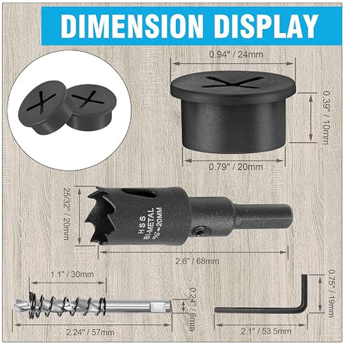 3/4" Black Desk Grommet, JTemgle Flexible Cable Grommet - Image 2
