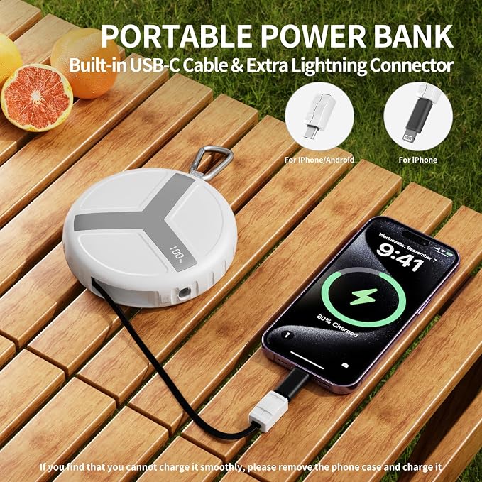 Vivilumens Rugged Power Bank Outdoor Charger 10000mAh USB-C Fast Charging Cable - Image 2