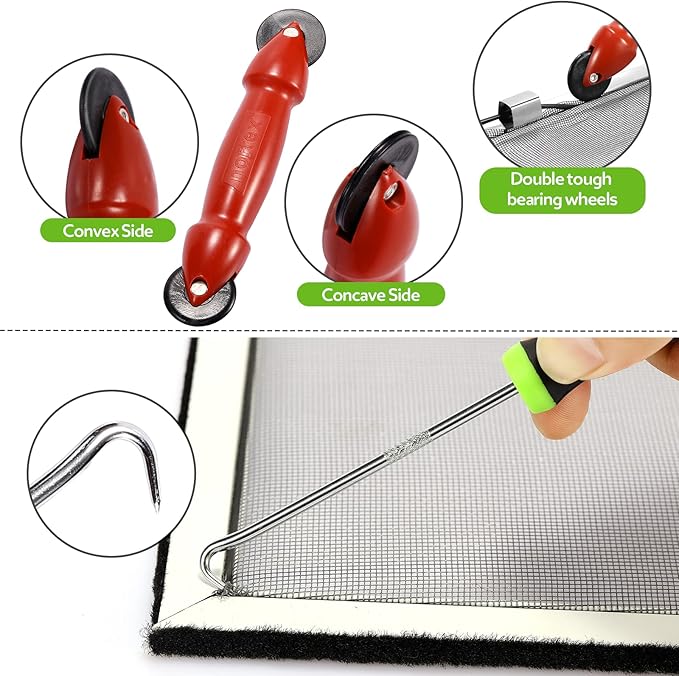 FLYZZZ Window Screen Door Repair Kit, 59‘’X118‘’ Fiberglass Mesh Replacement - Image 4