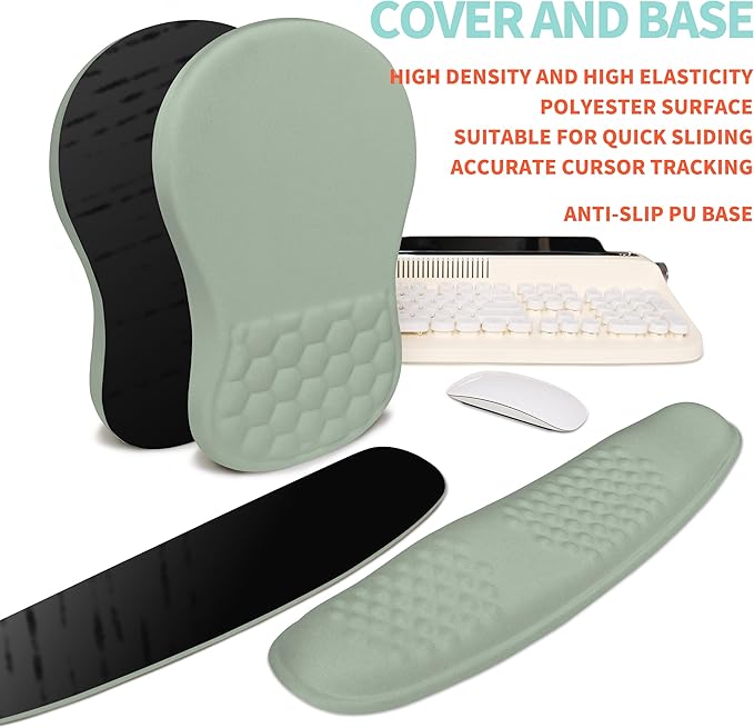 2-in-1 Ergonomic Set, Wave Rise Keyboard Wrist Rest and Massage Bulge Slope - Image 6