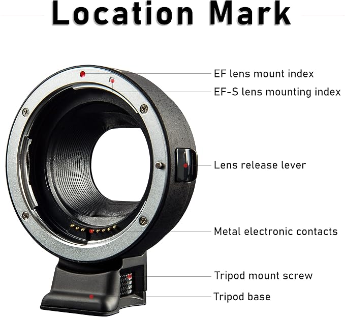 VILTROX EF-EOS M Mount Camera Adapter, Autofocus Lens Converter Ring, EF-M Lens - Image 3