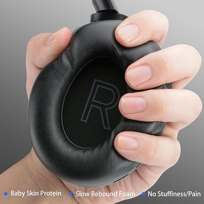Riwbox Hybrid Active Noise Cancelling Headphones, Wireless Over Ear Bluetooth - Image 5