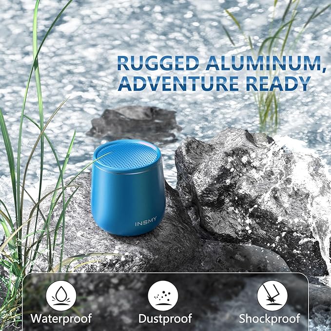 INSMY Small Bluetooth Speaker, Waterproof Mini Portable Wireless Speaker - Image 3