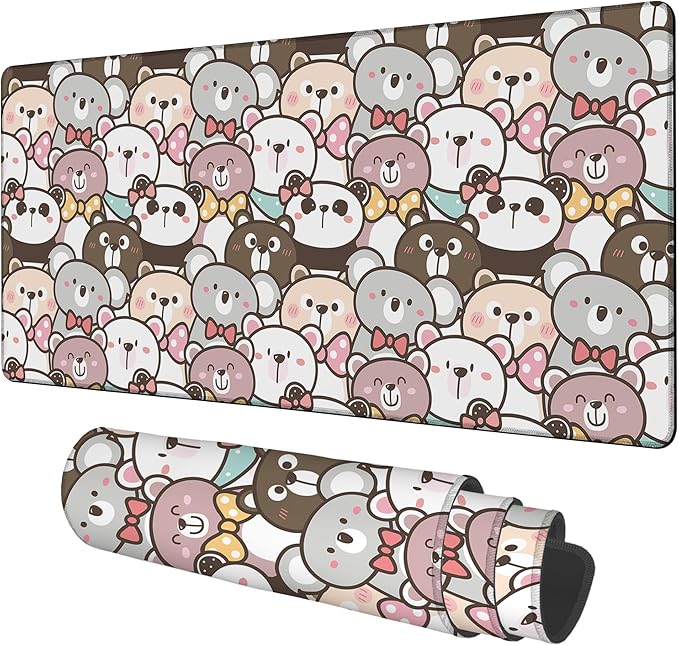 Gaming Desk Pad Large Extra Length Panda and Koala Mouse Pad Keyboard Laptop by Unknown