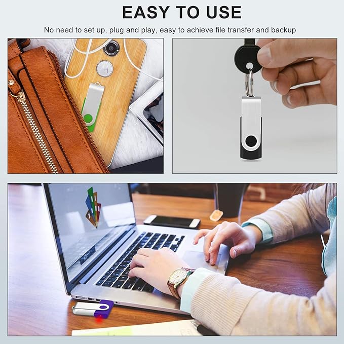 KOOTION 5 Pack 32GB USB 3.0 Flash Drives Swivel USB Stick Thumb Drives - Image 6