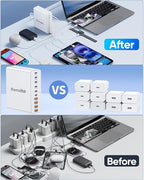 460W USB C Charger Block, 10-Port USB Charging Station GaN III PD Charger Type - Image 6