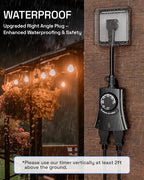 HBN Outdoor Light Timer with Remote Control, Waterproof Light Sensor Timer - Image 3
