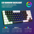 RedThunder K84 Wireless Keyboard and Mouse Combo, Rainbow Backlit Rechargeable - Image 3