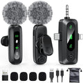 Wireless Lavalier Microphone for iPhone, USB C, Camera Video Recording 4 in 1 by GoorDik