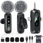 Wireless Lavalier Microphone for iPhone, USB C, Camera Video Recording 4 in 1 by GoorDik
