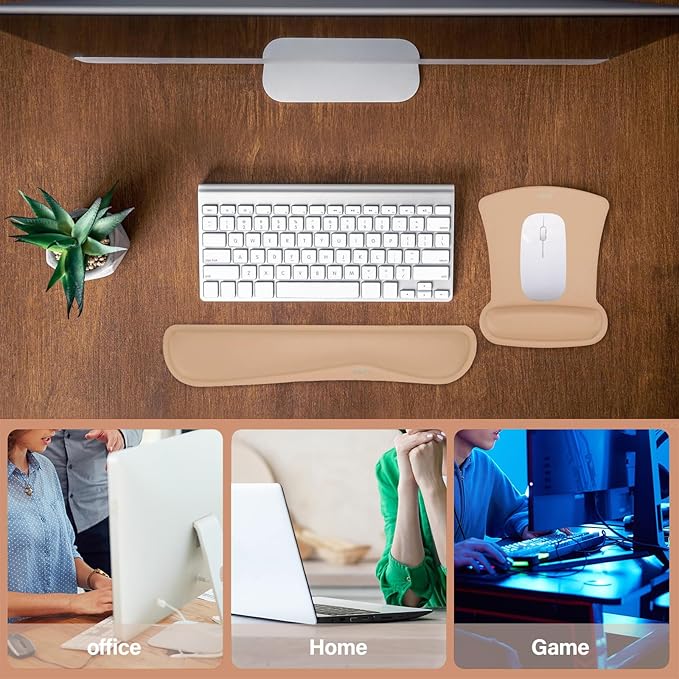 MOSISO Wrist Rest Support for Mouse Pad & Keyboard Set, Ergonomic Mousepad - Image 6