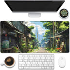 Anime Abandoned Town Desk Mat, Large Gaming Mouse Pad by Eflxamz