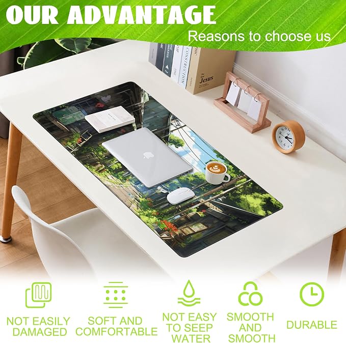 Anime Abandoned Town Desk Mat, Large Gaming Mouse Pad - Image 4