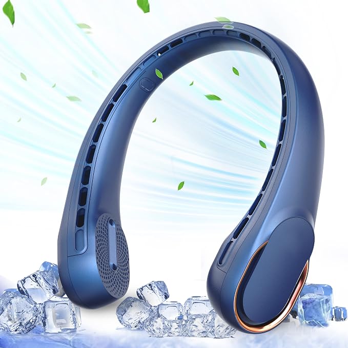 Neck Fan, USB Rechargeable Personal Fan, 4000 mAh Battery Operated, 3 Speeds by ASNUG