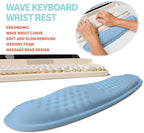 2-in-1 Ergonomic Set, Wave Rise Keyboard Wrist Rest and Massage Bulge Slope - Image 2