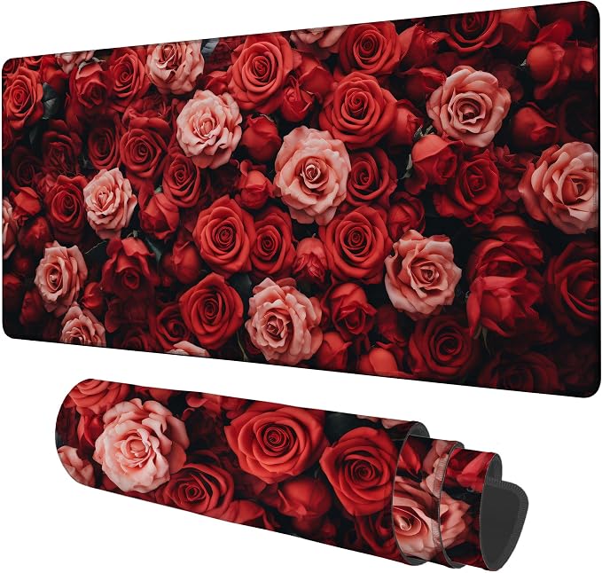 Beautiful Natural Roses Gaming Mouse Pad 3mm Thick Stitched Edge Waterproof by Unknown