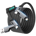 Travel Essentials 240W USB C Cable, 4 in 1 Charging Cable Fast Charging Cords by Jogrytece
