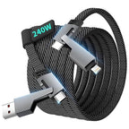 Travel Essentials 240W USB C Cable, 4 in 1 Charging Cable Fast Charging Cords by Jogrytece