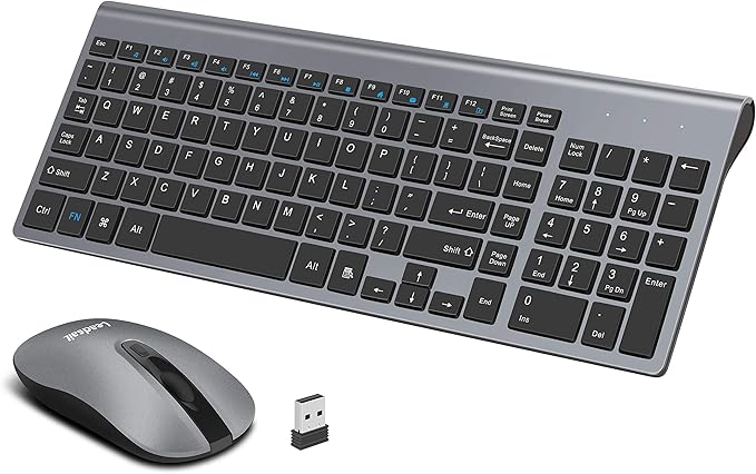 LeadsaiL Wireless Keyboard and Mouse Combo, Wireless USB Mouse and Computer by LeadsaiL