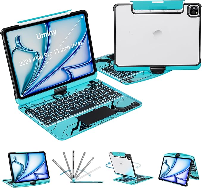 iPad Keyboard Case for 2024 M4 iPad Pro 13 inch, Magic Wireless Keyboard by Uminy